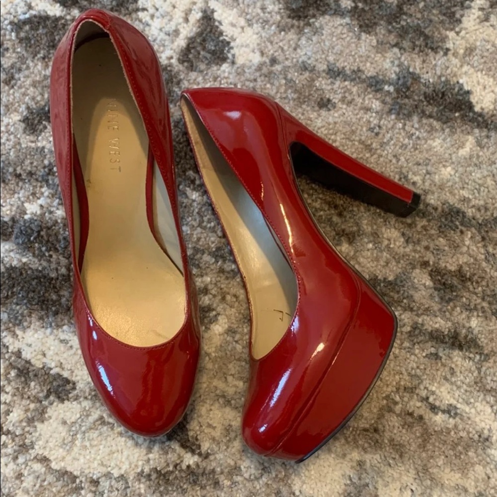 Nine West Red Heels Size 6
